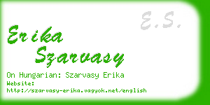 erika szarvasy business card